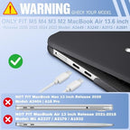 May Chen for M5 MacBook Air 13.6 Inch Case 2026 2025 2024-2022 Release M5 A3449 M4 A3240 M3 A3113 M2 A2681, Plastic Hard Shell Case for MacBook Air 13.6" with Retina Display, Black Colorful Giraffe - Image 2