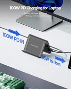 Laptop Docking Station Dual Monitor 4K@60Hz, 6*USB-C/A, PD3.0, Windows Only - Image 6