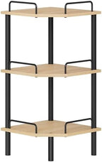 Tajsoon 3 Tier Corner Shelf Stand, Standing Corner Shelf Unit, Natural by Tajsoon