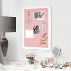 DOLLAR BOSS Bulletin Boards with Linen, 24"x18" Pink Cork Board, White - Image 6