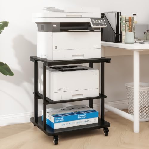 Natwind 3 Tier Laser Printer Stand,24''x20'' Side Table for Printer, Black by Natwind