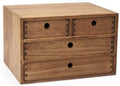 KIRIGEN Wood Desktop Organizers with Drawers Home Workspace Office Supplies Wooden Storage Box Shelf Case Hold Makeup Box with 4 Drawers Dark Brown by KIRIGEN