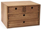 KIRIGEN Wood Desktop Organizers with Drawers Home Workspace Office Supplies Wooden Storage Box Shelf Case Hold Makeup Box with 4 Drawers Dark Brown by KIRIGEN