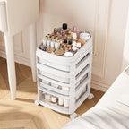 Rolling Cart with 4 Drawers, Clear Plastic Drawer Organizers, Vanity Cart - Image 2