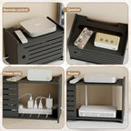 Wooden WiFi Router Storage Box Hider Shelf, Decorative Projector Box Hider Rack Countertop, for Cable, Modem, Internet, Router Power Cover Storage Organizer Cabinet Wall Mounted, Black - Image 5