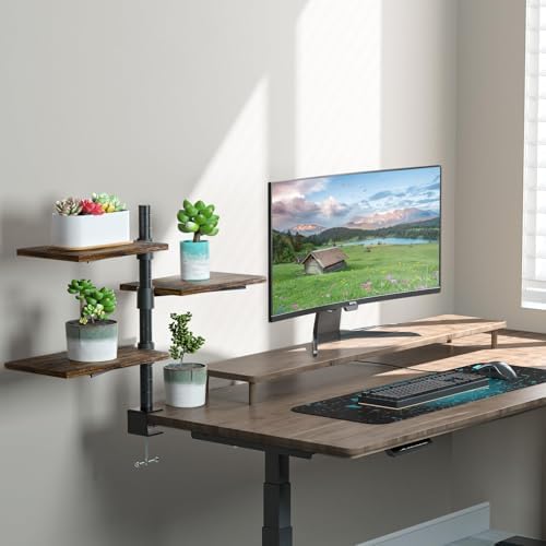 3 Tier Clamp On Desk Shelf - Over Or Under Table Clamp Shelf, 360° Rotatable Desk Storage for Home Office, Gaming and Storage Tray, Desktop Shelves for Desktop Thicknesses from 0.5-1 Inch - Image 2