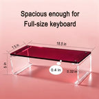 Acrylic Monitor Stand Riser L18.5" x H5" | Multi-Purpose Desk Organizer for Monitor & Laptop, Compatible with PC, Apple Studio Display and Printer, Ideal for Home Workspaces & Office Desks (Burgundy) - Image 2