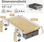 PEGZONE Desk Extender Tray, 24" x 12", with Storage Drawer, Medium, Wood - Image 6