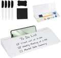 16"x7" Glass Desktop Whiteboard with Storage Drawer, White by OUKMIC