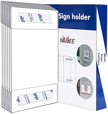 NIUBEE Acrylic Sign Holder 14x11 Inches Horizontal, Clear Plastic Wall Mount Sign Holder Poster Paper Holder with Double Sided Adhesive Tape for Office, Home, Store, Restaurant-No Drilling(6 Pack) - Image 7