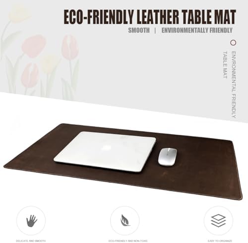 Full Grain Genuine Leather Desk Pad Large Retro Mouse Pad 35.4" x 17.7" Vintage Leather Desk Protector Desktop Cover Non-Slip Writing Blotter Coffee Bar Mat for Office Home - Image 6