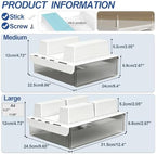 SVNNELP Upgrade Under Desk Drawer for Table with Lip,2 Pack Large & Medium,Slide Out Attachable Drawer for Under Desk Storage Organizer(ClearBlack/LM) - Image 2