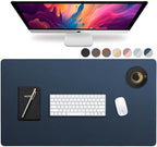 Vine Creations Leather Desk Mat Large 36" x 20", Desk Protector Mat, PU Leather Desk Pad, Large Mouse Pad, Desk Blotter, Desk Pads on Top of Desks, Desk Matt for Desktop, Office Desk Mat (Dark Blue) by VineCreations