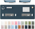 YSAGi Leather Desk Protector, Office Mat, Large Mouse Mat, Non-Slip PU Leather Blotter, Laptop Desk Mat, Waterproof Writing Pad for Office and Home(Dark Blue, 63" x 24") by YSAGi