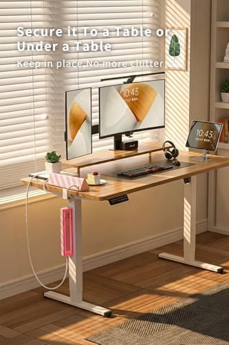 Desk Clamp Power Strip with Nightlight, 40W Fast Charging, 10FT Extension Cord, 4x20W USB-C & 2 USB Ports, 5 AC Outlets, Fits 1.69-Inch Table Edges - Image 3