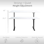 VIVO White 60 x 30 in Standing Desk, DESK-KIT-E2B-P3W - Image 6