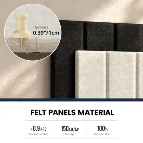 Felt Bulletin Board Cork Board Alternative 48" X 16" Black - Image 4