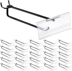 Tandefio 50 Pack Black Metal Peg Board Hooks with Label Holder, 8 Inch by Tandefio