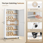 72"White Metal Kitchen Storage Cabinets Freestanding Garage Storage Cabinet - Image 3