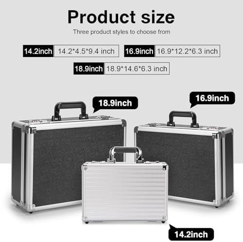 LOCKCURX File Organizer Storage Box, 18.9 x 14.6 x 6.3 Inch Metal Briefcase - Image 2