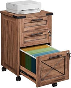 DEVAISE 3 Drawer Under Desk File Cabinet with Lock, Oak by DEVAISE