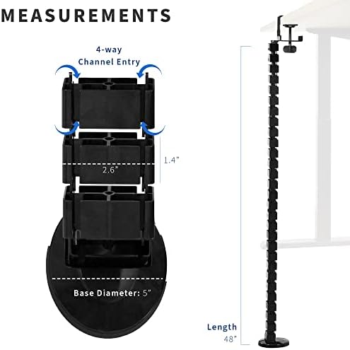 VIVO Black Clamp-on Desk Vertebrae Cable Management Kit, DESK-AC01P-B - Image 3