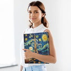 JIPONI 3 Ring Binder Paris Skyline by Van Gogh 1 Inch Round Binders for Men Women Students, Cute File Organizer for Office Home School - Image 5