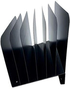 Huron Desktop File Binder Organizer Storage, Inclined Slant 6 Slot, Black Commercial Grade Steel - Image 2