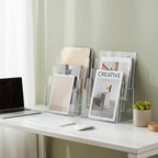Azar Displays 252376-2PK Four Tier, Four Pocket Letter Brochure File Holder for Flyer, Office Supplies, Paper Document or Magazines, Clear Organizer for Wall and Counter Desktop Stand, 8.5" x 11" (2-Pack) - Image 6
