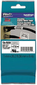 Brother Genuine P-Touch TZE-FX251 Tape, 1" (0.94") Wide Flexible-ID Laminated Tape, Black on White, Best Suited for Wire Wrapping and Flagging, Water-Resistant, 0.94" x 26.2' (24mm x 8M), TZEFX251 by Unknown