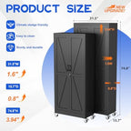 GAIOUS 74.8" Tall Metal Storage Cabinet with Lock and Wheels, File Cabinet - Image 2