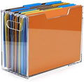 Acrylic File Folder Box, Letter Size Hanging File Organizer by IBEQUEM