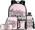 Teen's Backpack 4Pcs, Aesthetic Travel Daypack Set of 4 Include Lunch Box Pencil Case Cup Sleeve Large Capacity & Portable Daypack 4Pcs for Elementary School Cartoon Koala by Oamsistay
