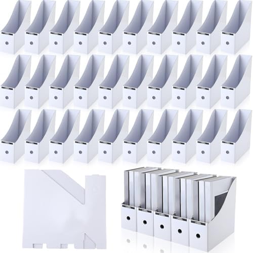 Geyee 50 Pcs Cardboard Magazine Holder Magazine File Holder, White by Geyee