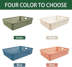 8 Pack Paper Organizer Baskets Trays, 14 In Plastic Storage Baskets - Image 3