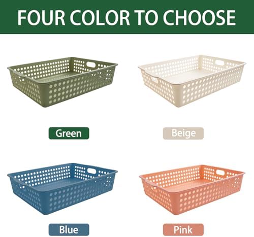 8 Pack Paper Organizer Baskets Trays, 14 In Plastic Storage Baskets - Image 3
