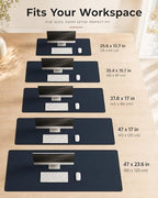 Aothia Dual-Sided Desk Mat, FSC Cork & PU Leather Desk Pad, Large Mouse Pad & Writing Surface for Full Desk Coverage, Non-Slip Waterproof Desk Protector - 47" x 23.6", Dark Blue - Image 4