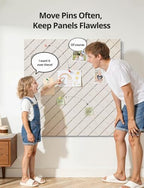 Kuchoow Bulletin Cork Board Large 47.2" x 35.4" Felt Notice Pinboard for Office Walls & Home, Self Adhesive 12 Pack Beige Decorative Bulletin Mood Board Corkboard for for Bedroom, Display, Memo, Photo - Image 4