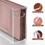 Acrylic Hanging File Organizer, Letter Size Clear File Folder Holder with Handle, Portable Storage Organizer Box for Desk Home Office (No Assembly Required) - Image 4