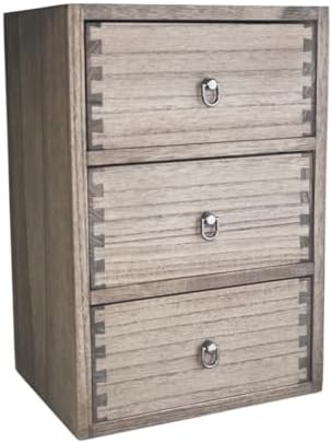 DDYURI Wood Tabletop Storage Cabinet Organization Box Caddy with 3 Drawers for Office Supplies Desktop Dresser Organizer Dark Brown by DDYURI