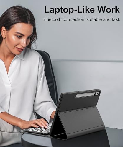 Keyboard Case for Samsung Galaxy Tab S10 FE+ Plus 13.1'' 2025, Detachable Galaxy Tablet S10FE+ Case with Keyboard 13.1inch, Protective Cover with S Pen Holder for Samsung Tab S10FE Plus Keypad, Black - Image 7