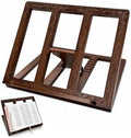 Onism Wooden Bible Stand, Carved Cross, Adjustable Beechwood Book Holder by Onism