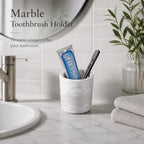Natural Marble Toothbrush Holder for Bathroom, Stone Pen Cup for Desk - Image 4