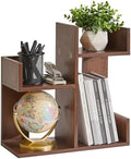 Aibiju Small Bookshelf for Small Space, Unique Cactus Bookcase, Kitchen Counter Shelf Desktop Organization, Light Walnut YD-DSR002LW by Aibijusolidwoodfurniture