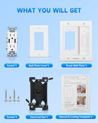 in Wall Cable Management Kit for TV, Recessed Outlet with USB, TV Cable Hider Wall Kit, Wall Cable Management for Low Voltage, TV Cord Hider for Wall Mounted TV, White - Image 6