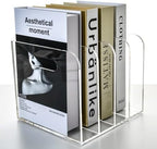 4 Vertical Compartments File Holder, Clear Acrylic Desk Organizer and Storage Bins Holding for Magazines, Binders, Notebooks, Envelopes, Multi-purpose Document Organizer for Home Office - Image 6