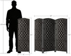 HALLYBEE Short Room Divider, Small Folding Privacy Screens,3 Panel Black - Image 2