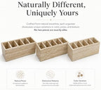 Travertine Desk Organizer, 5-Compartment Pen & Brush Holder - Image 2