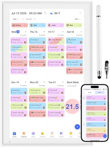 21.5" Smart Wall Calendar 2026 Planner & Chore Chart, Touchscreen - Image 7