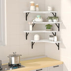 ROMGUAR CRAFT Corner Floating Shelves Wall Mounted Set of 4, White - Image 2